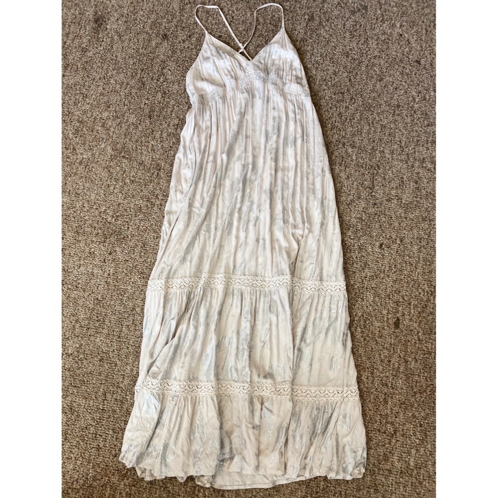Ivory & silver maxi boho Mossimo dress